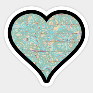 Ashram Heart, Heart Mask, Yoga Heart, Asian Heart, Persian Heart Sticker